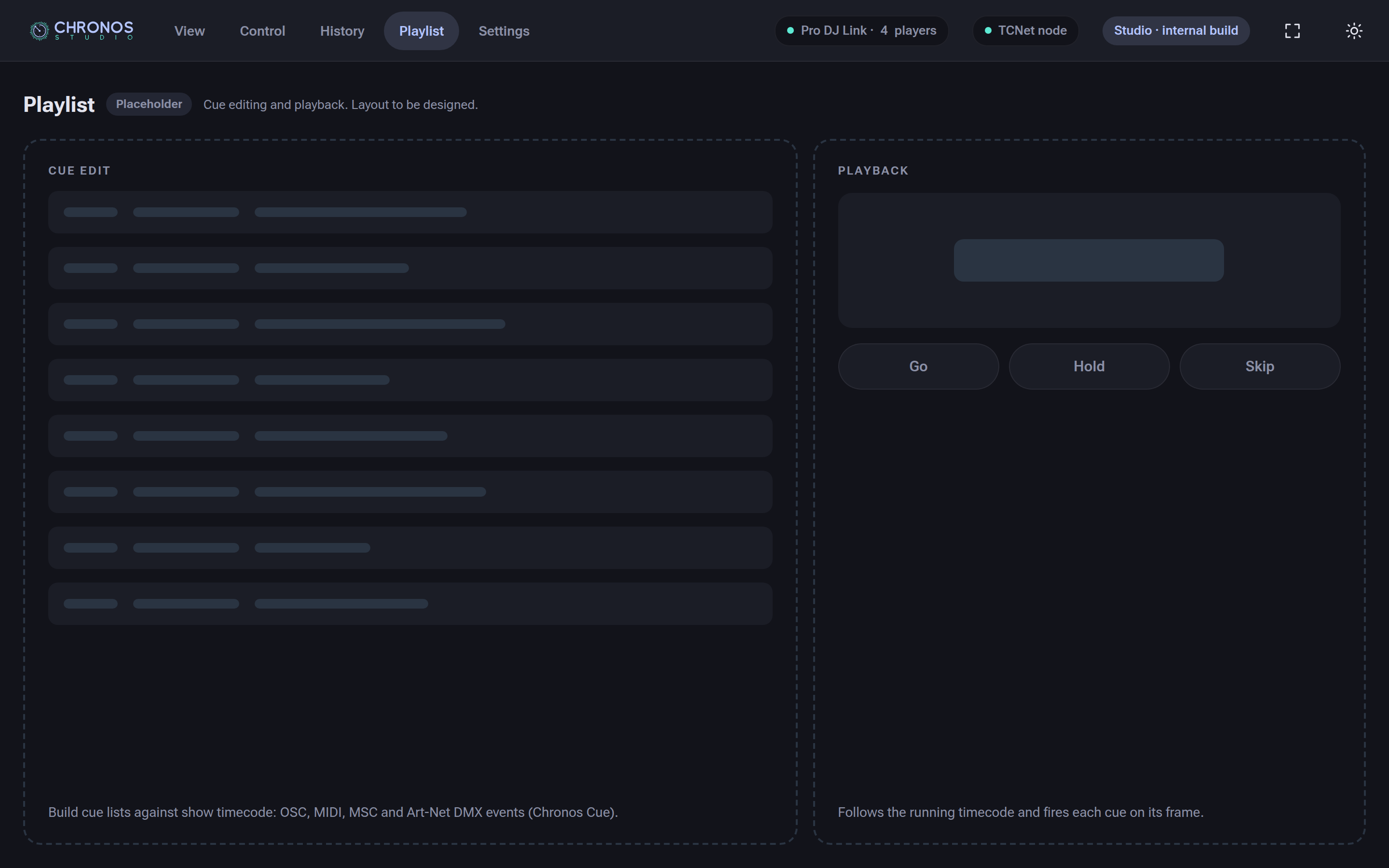 Desktop: Playlist placeholder Dark